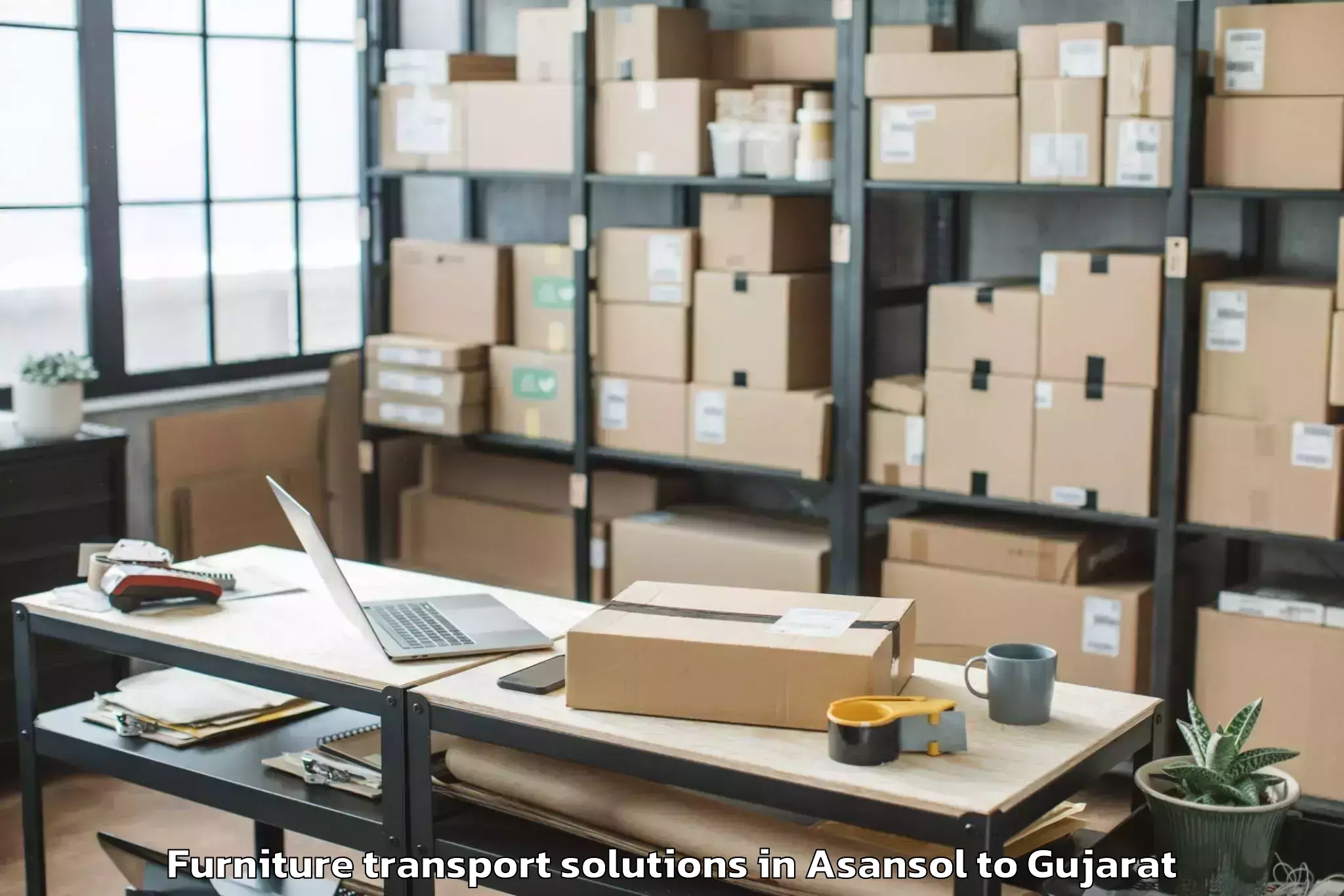 Book Asansol to Halvad Furniture Transport Solutions Online